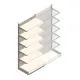 Wandstelling Tego 2400x1000x570 mm (hxbxd) 6 niveaus RAL9001 beginsectie