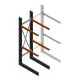 Zware draagarmstelling enkelzijdig 3000x800x1500mm (hxbxd) 2 niveaus beginsectie
