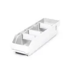 Magazijnbak 4012 Wit met 3 verdeelschotten en 4 labels 400x120x95mm (lxbxh)