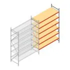 Grootvakstelling AR 3000x2010x800 mm (hxbxd) 6 niveaus verzinkt aanbouwsectie