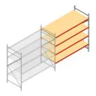 Grootvakstelling AR 2000x2700x1000 mm (hxbxd) 4 niveaus verzinkt aanbouwsectie