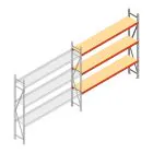 Grootvakstelling AR 2500x2700x400 mm (hxbxd) 3 niveaus verzinkt aanbouwsectie