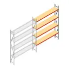 Grootvakstelling AR 3000x2700x400 mm (hxbxd) 4 niveaus verzinkt aanbouwsectie