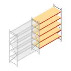 Grootvakstelling AR 3000x2700x900 mm (hxbxd) 5 niveaus verzinkt aanbouwsectie