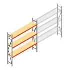 Grootvakstelling AR 2250x2250x500 mm (hxbxd) 3 niveaus verzinkt beginsectie