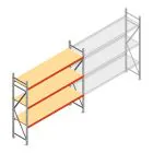 Grootvakstelling AR 2000x2700x600 mm (hxbxd) 3 niveaus verzinkt beginsectie
