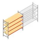 Grootvakstelling AR 2250x2700x900 mm (hxbxd) 4 niveaus verzinkt beginsectie
