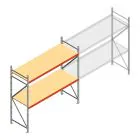 Grootvakstelling AR 2500x2700x900 mm (hxbxd) 2 niveaus verzinkt beginsectie