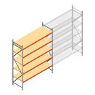 Grootvakstelling AR 3000x2700x900 mm (hxbxd) 5 niveaus verzinkt beginsectie