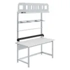 Verstelbare werkbank met rail Sofame melamine 28mm 1500x750x768-1048 mm 300kg Grijs