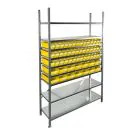 Bakkenkast 2.000x1.300x400mm met 56 bakken / 224 posities Geel