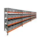 Voordeelrij bakkenkast AR 2000x6950x600 mm (hxbxd) 4 niveaus met 60 euronormbakken