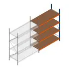 Grootvakstelling Kimer 2250x1500x800 mm (hxbxd) 4 niveaus aanbouwsectie met voorgemonteerde frames