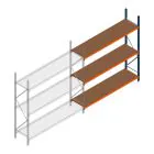 Grootvakstelling Kimer 2250x2250x600 mm (hxbxd) 3 niveaus aanbouwsectie met voorgemonteerde frames