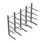 Voordeelrij zware draagarmstelling thermisch verzinkt enkelzijdig 3500x4900x1200mm (hxbxd) 3 niveaus