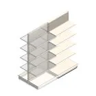 Gondola Tego winkelstelling 2200x1000x370 mm (hxbxd) 5 niveaus RAL9001 aanbouwsectie