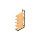 Houten legbordstelling BT Euro 2100x970x400 mm (hxbxd) 5 niveaus aanbouwsectie