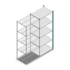 Legbordstelling Medium Duty 2500x1000x700mm (hxbxd) 5 niveaus blauw aanbouwsectie