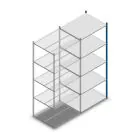 Legbordstelling Medium Duty 2500x1000x800mm (hxbxd) 5 niveaus blauw aanbouwsectie
