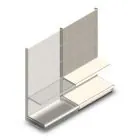 Wandstelling met perforatie Tego 1800x1000x470 mm (hxbxd) 2 niveaus RAL9001 aanbouwsectie