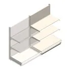 Wandstelling Tego 1400x1000x570 mm (hxbxd) 3 niveaus RAL9001 aanbouwsectie