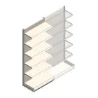 Wandstelling Tego 2400x1000x470 mm (hxbxd) 6 niveaus RAL9001 beginsectie