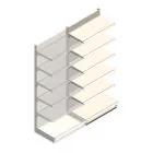 Wandstelling Tego 2400x1000x570 mm (hxbxd) 6 niveaus RAL9001 aanbouwsectie