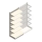 Wandstelling Tego 2400x1000x570 mm (hxbxd) 6 niveaus RAL9001 beginsectie