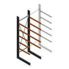 Zware draagarmstelling enkelzijdig 4000x1200x1500mm (hxbxd) 5 niveaus beginsectie