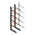 Zware draagarmstelling enkelzijdig 5000x1000x1200mm (hxbxd) 4 niveaus beginsectie