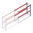 Gebruikte Mecalux palletstelling 3000x3600x1100 mm (hxbxd) 2 niveaus aanbouwsectie