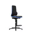 Bimos werkstoel Neon met glijders en voetsteun Blauw
