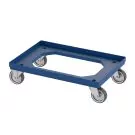 Eurobakken rolplateau 250 kg zonder rem blauw