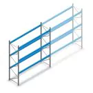 Gebruikte Schaeffer palletstelling 4200x3800x1050mm (hxbxd) 3 niveaus beginsectie