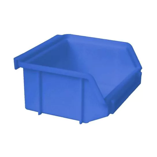 Kunststof stapelbak, magazijnbak A1 100x100x50 mm (lxbxh) blauw
