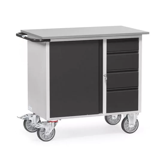 Einhell Werkplaats-gereedschapswagen TC-TW 100 (max. 75 kg, 4 soepel lopende schuifladen, 4 draaibare wielen