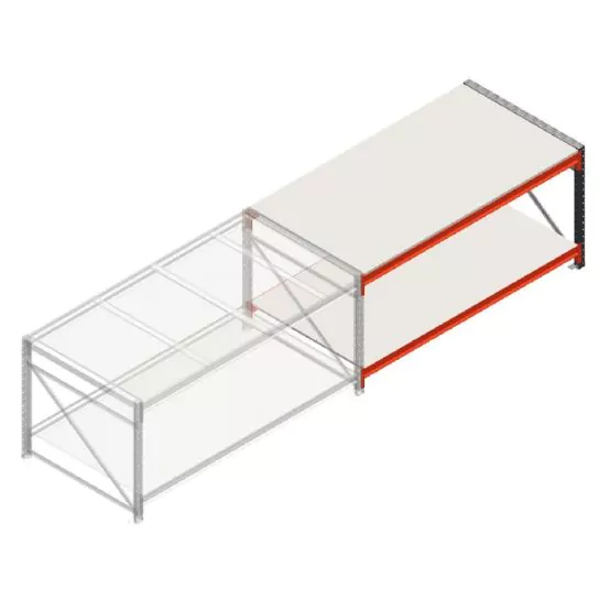 Werktafel grootvakstelling dubbellaags aanbouwsectie 1905x1000x900 mm (lxdxh) frames voorgemonteerd