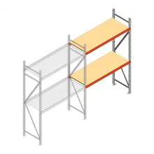 Grootvakstelling AR 2500x1610x600 mm (hxbxd) 2 niveaus verzinkt aanbouwsectie