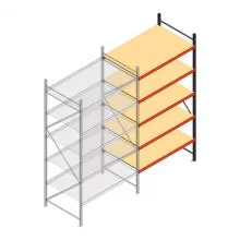 Grootvakstelling AR 3000x1610x1000 mm (hxbxd) 5 niveaus antraciet aanbouwsectie