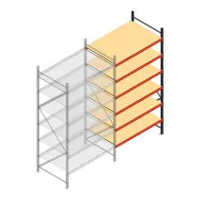 Grootvakstelling AR 3000x1610x1000 mm (hxbxd) 6 niveaus antraciet aanbouwsectie met voorgemonteerde frames