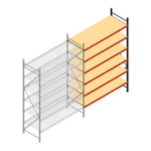 Grootvakstelling AR 3000x1850x800 mm (hxbxd) 6 niveaus antraciet aanbouwsectie