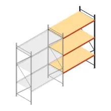 Grootvakstelling AR 3000x1850x900 mm (hxbxd) 3 niveaus antraciet aanbouwsectie