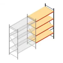 Grootvakstelling AR 3000x1850x900 mm (hxbxd) 4 niveaus antraciet aanbouwsectie