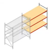 Grootvakstelling AR 2000x2250x1000 mm (hxbxd) 3 niveaus verzinkt aanbouwsectie