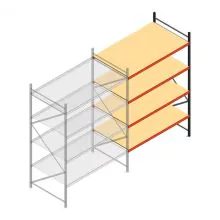 Grootvakstelling AR 3000x2250x1200 mm (hxbxd) 4 niveaus antraciet aanbouwsectie met voorgemonteerde frames