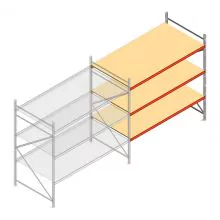 Grootvakstelling AR 2250x2700x1200 mm (hxbxd) 3 niveaus verzinkt aanbouwsectie