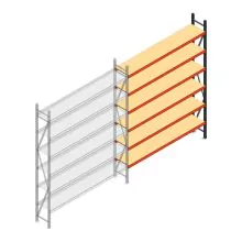 Grootvakstelling AR 3000x2700x400 mm (hxbxd) 6 niveaus antraciet aanbouwsectie met voorgemonteerde frames