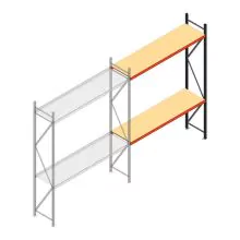 Grootvakstelling AR 3000x2700x600 mm (hxbxd) 2 niveaus antraciet aanbouwsectie met voorgemonteerde frames