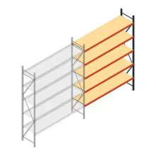 Grootvakstelling AR 3000x2700x600 mm (hxbxd) 5 niveaus antraciet aanbouwsectie met voorgemonteerde frames