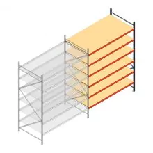 Grootvakstelling AR 3000x2700x1200 mm (hxbxd) 6 niveaus antraciet aanbouwsectie met voorgemonteerde frames